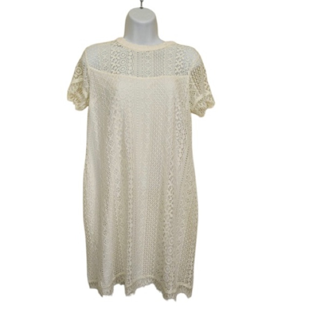 Chic Cream Lace Mini Dress